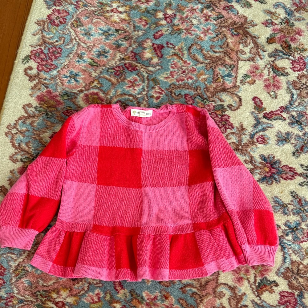 Tucker + Tate pink peplum sweater size 2T